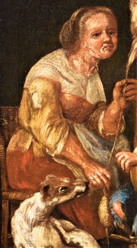 Interior scene with beggars - Flemish author,17th century - 